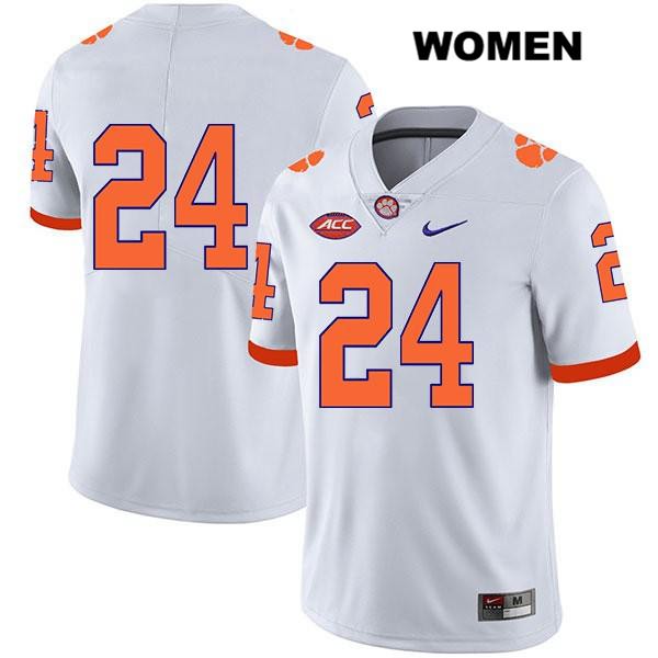 Women's Clemson Tigers #24 Nolan Turner Stitched White Legend Authentic Nike No Name NCAA College Football Jersey RRB0546ZO